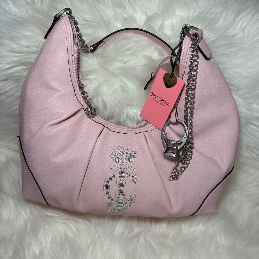 NEW Juicy Couture Crown Hobo Chiffon Pink